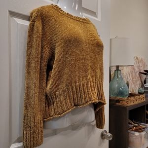 Mustard/Gold chenille hi-lo sweater